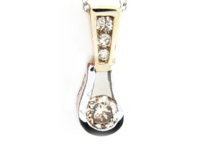 Contemporary diamond pendant.