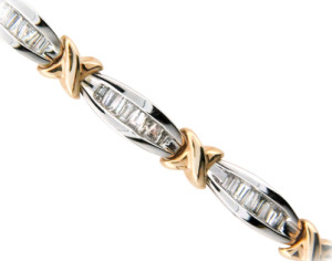 Diamond bracelet in white and yellow gold