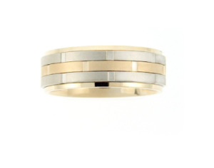 Men's yellow and white gold wedding band.