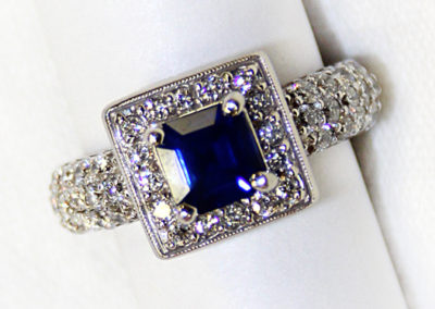 Stunning sapphire and diamond ring.