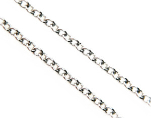 White gold chain necklace.