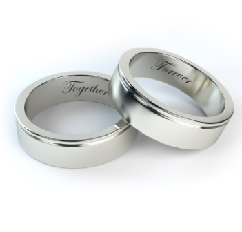 wedding bands engraved with: together forever